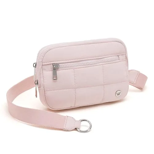 Small Puffer Crossbody Bag, Pink (8.3 in)