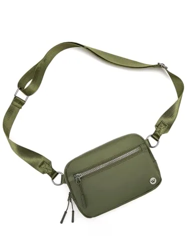 Small Nylon Crossbody Bag, Green (8.3 in)