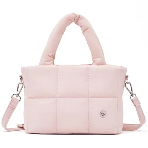 Mini Puffer Tote Bag, Pink