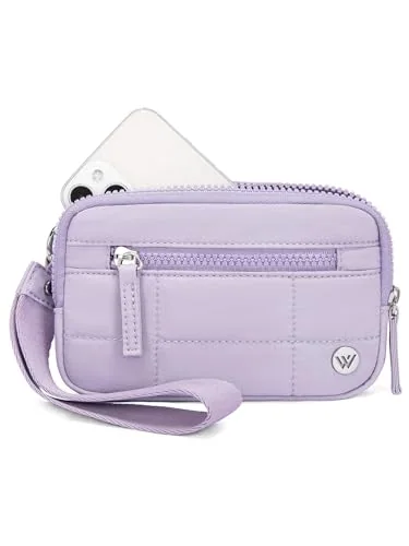 Quilted Wristlet Wallet, Purple