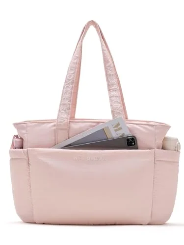 Large Puffer Tote Bag, Pink