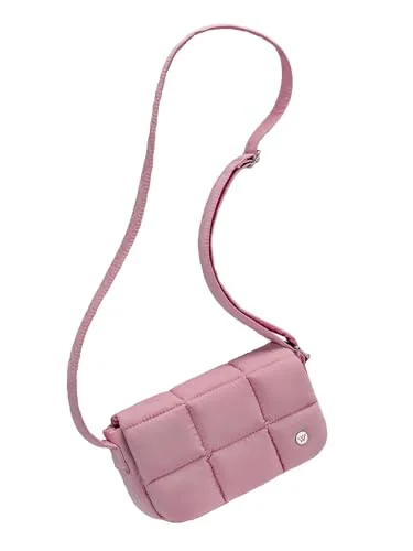 Small Puffer Crossbody Bag, Rose Pink