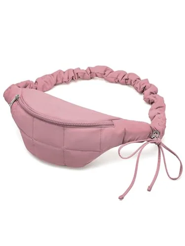 Small Puffer Belt Bag, Dark Pink