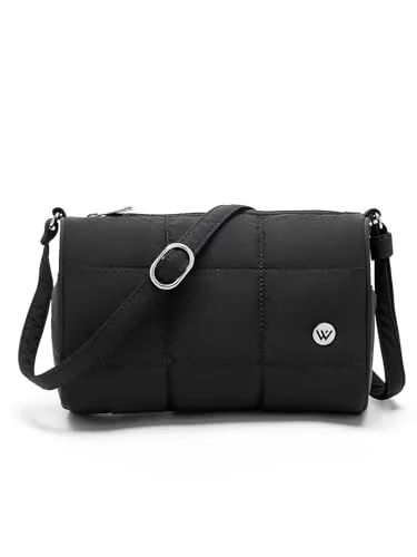 Small Puffer Bucket Bag, Black