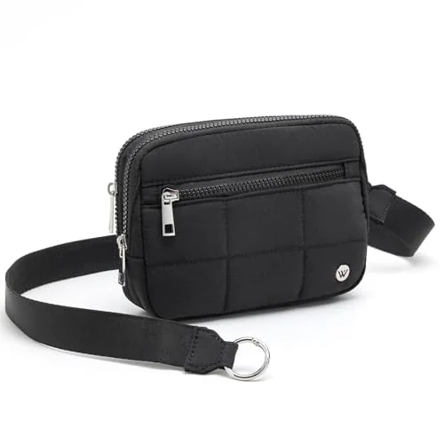 Small Puffer Crossbody Bag, Black (8.3 in)