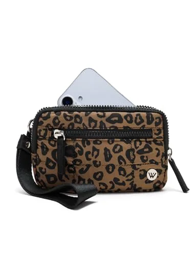 Quilted Wristlet Wallet, Leopard