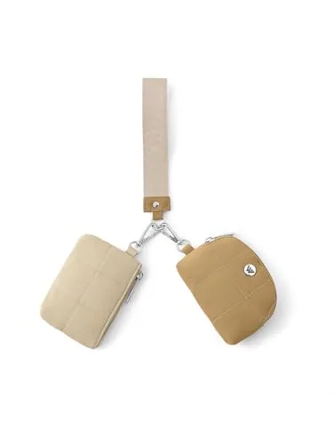 Mini Quilted Coin Pouch, Khaki