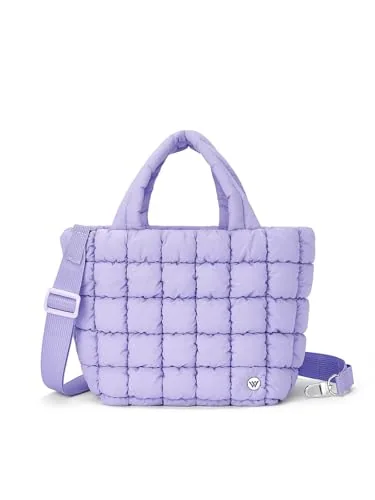 Mini Puffer Crossbody Bag, Purple