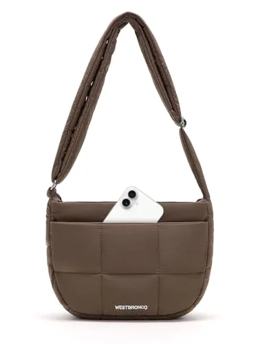 Puffer Crossbody Bag, Coffee