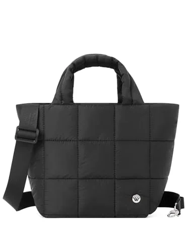 Small Puffer Crossbody Bag, Black (8.4 in)