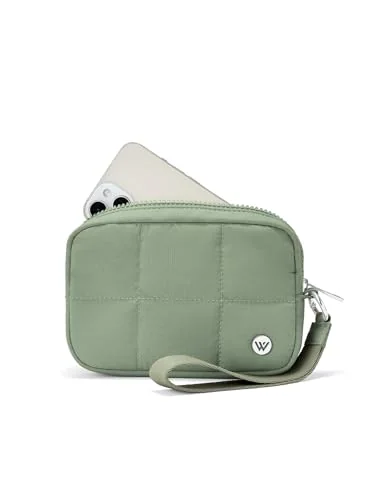 Mini Puffer Wristlet Wallet, Green