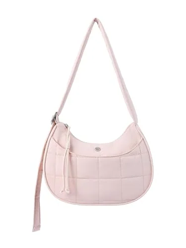 Puffer Crescent Bag, Light Pink (1 zip pocket)