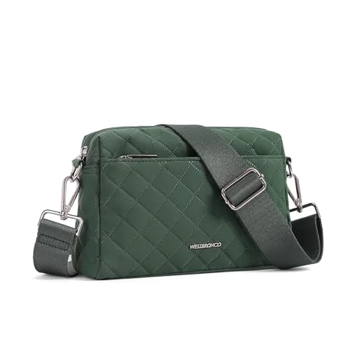 Small Quilted Crossbody Bag, Green