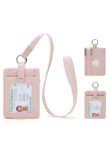 Small Puffer Lanyard Wallet, Pink