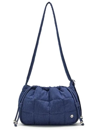 Small Quilted Hobo Bag, Blue