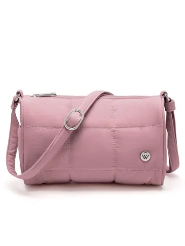 Small Puffer Bucket Bag, Dark Pink