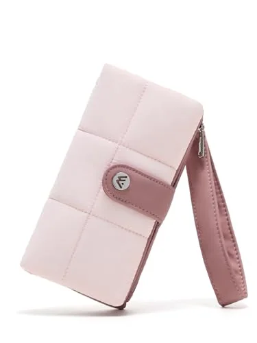 Puffer Wristlet Wallet, Pink