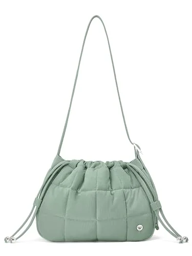 Small Quilted Hobo Bag, Green