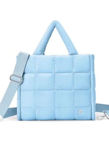 Small Puffer Tote Bag, Blue
