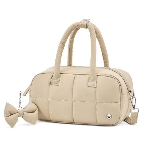 Puffer Makeup Bag, Khaki (11 in)