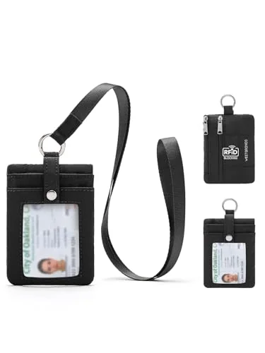 Small Puffer Lanyard Wallet, Black