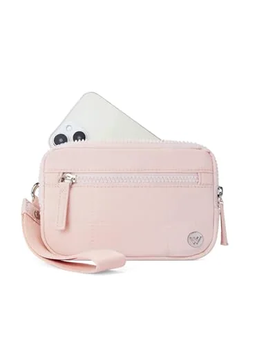 Quilted Wristlet Wallet, Pink (6.7 in)