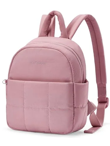 Mini Puffer Backpack, Dark Pink