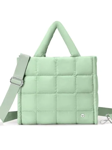 Small Puffer Tote Bag, Green