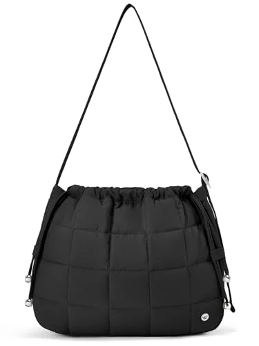 Medium Quilted Hobo Bag, Black