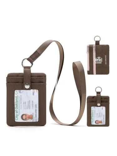 Small Puffer Lanyard Wallet, Coffee