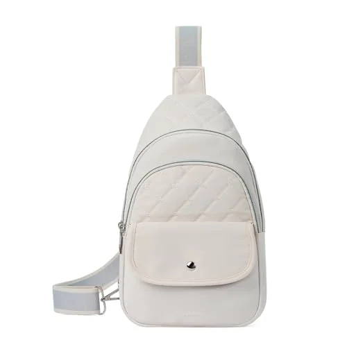 Large Quilted Backpack, Beige