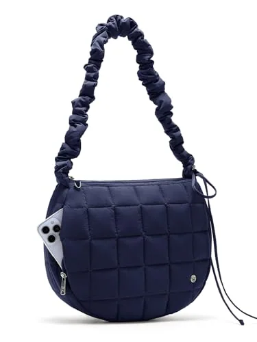 Puffer Crossbody Bag, Navy (13.4 in)