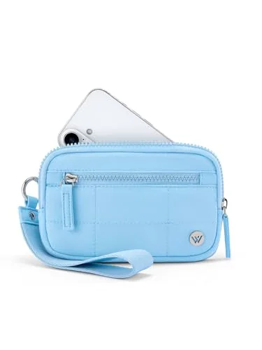 Quilted Wristlet Wallet, Blue