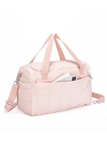 Large Puffer Duffle Bag, Pink