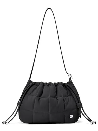Small Quilted Hobo Bag, Black