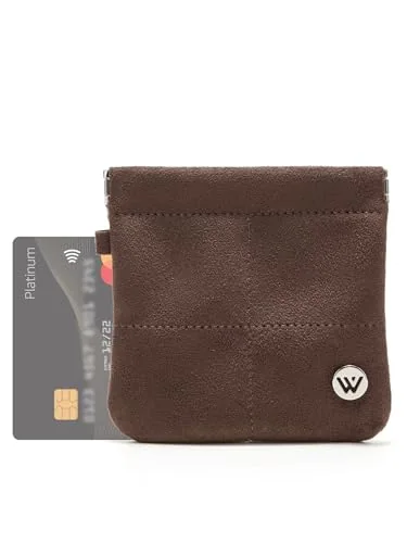 Small Suede Makeup Bag, Chocolate